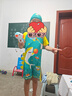 羽克兒童泳衣男童連體泳衣韓國恐龍帶帽泳裝長(cháng)袖沙灘服防曬溫泉游泳衣 曬單實(shí)拍圖