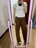 NOME圓領(lǐng)正肩短款短袖t恤女夏季2025新款小飛袖收腰褶皺上衣 白色 M 曬單實(shí)拍圖