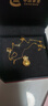中國黃金（CHINA GOLD）黃金項鏈女士足金福袋吊墜轉(zhuǎn)運珠生日七夕情人節(jié)禮物送女友老婆 足金福袋吊墜約1.0g*配足金閃O鏈【甄選禮盒】 曬單實拍圖
