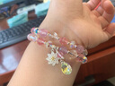 紀(jì)詩(shī)哲（GIEVSZHE）品牌蓮花水晶手鏈?zhǔn)执啃驴钶p奢時(shí)尚送女友七夕情人節(jié)禮物 蓮花水晶雙鏈-粉妝玉砌 曬單實(shí)拍圖