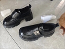 達芙妮厚底樂(lè )福鞋女真皮黑色小皮鞋2025秋冬新款英倫風(fēng)時(shí)尚增高單鞋 黑色 38 曬單實(shí)拍圖
