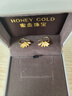 HONEYGOLD 蜜金珠寶 黃金耳釘足金古法手工金琺瑯荷蓮耳飾HGJ1653工費240元/件 6.47g 曬單實拍圖