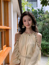 衣典零一（LEDIALYI）法式露肩連衣裙女2025夏季新款氣質(zhì)絕美仙女海邊度假松弛感長(zhǎng)裙子 米白色 S （建議105斤內(nèi)） 曬單實(shí)拍圖