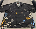 EVISU福神2025年夏季新品男士商標(biāo)印花襯衫2ESHTM5SS1249BZSN 黑色 M 曬單實拍圖