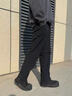 名創(chuàng  )優(yōu)品（MINISO）休閑褲男夏季速干冰絲涼感寬松防曬褲運動(dòng)健身直筒褲 黑 2XL 曬單實(shí)拍圖