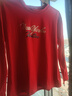 純棉長(cháng)袖t恤女裝春秋新款韓版內搭打底衫大碼外穿套頭印花上衣女 大紅178 4XL 曬單實(shí)拍圖