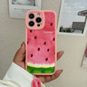 素洛適用蘋果16promax手機殼小清新夏天西瓜iPhone15pro簡約高級感14plus創(chuàng)意時尚13硅膠全包防摔軟套 粉色小羊皮-有籽西瓜M iPhone 16 Pro Max 曬單實拍圖