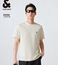 杰克·瓊斯（JACK&JONES）25年男裝短袖T恤男夏季舒適男士T恤涼感多色半袖純色水洗不易走形 A06本白色 常規(guī) L 180 曬單實(shí)拍圖