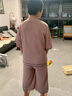 羅蒙（ROMON）中年媽媽夏裝時(shí)尚洋氣大方雪紡套裝50歲中老年女裝大碼短袖t恤薄 粉色套裝 2XL (推薦110-120斤) 曬單實(shí)拍圖
