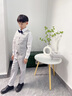 DOMIAMIAKIDS六一兒童禮服男童西裝套裝花童鋼琴合唱服演出服銀色主持西服 銀色馬甲四件套 160 （高150-160cm 體重78-88斤） 曬單實(shí)拍圖