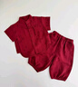漢唐貝貝周歲禮服男寶寶中國(guó)風(fēng)男童夏季漢服男孩中式抓周兒童裝防蚊褲套裝 紅色 90 cm 曬單實(shí)拍圖