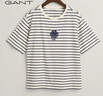 GANT/甘特春季新款女士上衣休閑條紋字母logo印花圓領(lǐng)套頭短袖T恤 130奶油白 L 曬單實拍圖