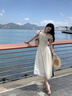 糖力【商場(chǎng)同款】夏新款泡泡云朵連衣裙女打攬一字肩天絲長(zhǎng)裙 杏色 S 曬單實(shí)拍圖