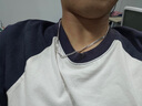 老鳳祥古巴鏈銀項鏈男士時(shí)尚鎖骨鏈男銀飾結婚紀念日禮物送男友老公紀念 雙扣車(chē)絲底路軌項鏈+品牌禮盒 曬單實(shí)拍圖