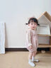 班喜迪女童連體衣秋裝嬰幼兒寶寶公主包屁衣背帶套裝春秋季外出爬服童裝 粉色 80cm 曬單實拍圖
