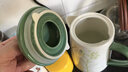 施錦德國品質(zhì)陶瓷涼水壺陶瓷大容量熱水壺ins家用儲水大茶壺輕奢涼水 淺綠色 葉之戀單壺 1.8L 曬單實(shí)拍圖