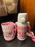 HALEIWA HAPPY MARKET兒童保溫杯寶寶幼兒園大容量水杯吸管杯直飲杯316不銹鋼 經(jīng)典粉（一杯三蓋）600ml 曬單實拍圖