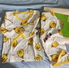 夏季兒童純棉家居服女童短袖短褲套裝寶寶空調(diào)服男童睡衣寶寶衣服 黃色小鴨 110 曬單實拍圖