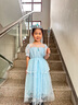 G.DUCKKIDS童裝愛莎公主裙女童連衣裙夏季新款兒童裙子生日禮服女孩表演服夏 裙子+披風 110 適合100-110cm年齡4-5歲 曬單實拍圖