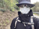 戎美丹尼登山帽+面罩+眼鏡戶外百搭套裝女秋季遮陽帽帽大帽檐漁夫帽透氣 卡其色四件套【帽子+護目鏡+無痕口罩+袖套】 曬單實拍圖