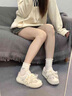 森馬秋季女鞋小白鞋女平底板鞋透氣網(wǎng)面德訓鞋配裙子鞋子休閑運動(dòng) 白粉贈送運費險 37 曬單實(shí)拍圖