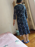 娜爾思（NAERSI）【松弛假日】度假風(fēng)氣質(zhì)圓領(lǐng)印花連衣裙女25秋季新A字裙 暗青紫色 XL 曬單實(shí)拍圖