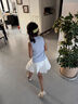 優(yōu)優(yōu)1點(diǎn)（Yoyo one）女童套裝夏季POLO背心網(wǎng)球服兒童涼感速干半身裙女大童訓(xùn)練運(yùn)動(dòng)服 6125藍(lán)色 140 140cm 曬單實(shí)拍圖