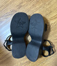 百麗（Belle）簡約一字帶涼鞋女商場款粗跟休閑涼鞋A9D1DBL4 黑色 36 (230mm) 曬單實(shí)拍圖