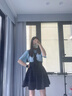 妙奕嘉jk制服學(xué)院風(fēng)套裝襯衫背帶裙夏季學(xué)生日系裙子收腰百褶裙畢業(yè)班服 襯衫百褶裙套裝 M 【上衣+短裙+領(lǐng)帶+小胸章牌】 曬單實(shí)拍圖