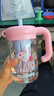 史努比（SNOOPY）玻璃杯大容量帶吸管茶隔學(xué)生高顏值夏季水杯女辦公桌面泡茶杯子 曬單實(shí)拍圖