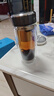 萬象（WANXIANG）雙層弧形玻璃杯男女士V270帶濾網(wǎng)水杯橄欖色360ml便攜車載泡茶杯 曬單實(shí)拍圖