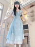 蕓蕁裙子女夏季2025新款蕓蕁法式套裝藍(lán)色長(zhǎng)款絕美碎花連衣裙夏季新款 連衣裙+半身裙+三角巾腰帶(三件 S 曬單實(shí)拍圖