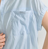 茵曼（INMAN）涼感萊賽爾法式系帶襯衫2025夏季女裝新款蝙蝠袖寬松襯衣上衣 淺蘭色 M 曬單實拍圖