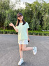 moonkids童裝女童運動套裝2025夏季新款速干短袖兒童冰絲涼感訓(xùn)練衣服薄款 19146綠色短袖+18530白色短褲 130 cm 曬單實拍圖