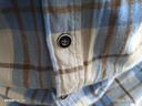 云廷襯衫男長(cháng)袖純棉格子免燙商務(wù)磨毛全棉春秋厚款休閑襯衣加大碼男裝 XN3219 淺藍米格 41 【建議135-148斤】 曬單實(shí)拍圖