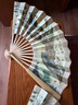 六品堂古風(fēng)絹布折扇空白宣紙書(shū)法國風(fēng)扇面10寸折疊夏天夏季扇子男生漢服 10寸中玉折扇【清明上河圖】 曬單實(shí)拍圖