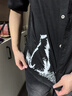 真維斯（Jeanswest）冰絲短袖襯衫男士外套夏季薄款工裝潮牌寬松上衣夏天高級感襯衣服 【冰絲涼感】黑色(月下貓) XL (180) (不起球不掉色) 曬單實拍圖