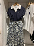 品彩（PinCai）短袖t恤女夏翻領(lǐng)撞色上衣時(shí)尚上衣兔子繡標(biāo)T恤打底衫 P143T1552 曬單實(shí)拍圖