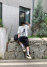 共跡gongji【范丞丞同款】2025夏季方頭厚底板鞋女休閑厚底帆布鞋小白鞋男 森林黑 【張藝興同款] 偏大一碼 42 （272mm） 曬單實拍圖