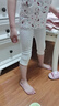 NICKYBABY女童打底褲夏季薄款兒童夏天七分褲女孩寶寶純棉褲子夏裝安全短褲 1743灰色 130 cm 曬單實拍圖