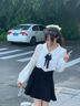 貞喜氣西裝半身裙女黑色不規則春夏梨形身材高腰A字短裙大碼百褶傘裙 黑色 S 曬單實(shí)拍圖