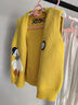韓貝蓓 寶寶保暖馬甲春秋新生兒外出服兒童針織坎肩背心馬夾衣服 MJ170 (黃色)90碼 曬單實(shí)拍圖
