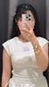 UR七夕2025夏季新款女裝休閑印花抽繩超短款修身T恤UYL450087 本白 (偏短) S 曬單實(shí)拍圖