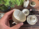 EATKM輕奢品牌汝窯功夫茶具套裝蓋碗茶具整套高檔茶壺茶杯套裝喬遷送禮 汝窯七方蓮開15入·葉黃 曬單實(shí)拍圖