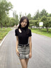 嘉麗薇短袖t恤女夏2025新款黑色韓版鏤空半高領(lǐng)t恤女正肩小個(gè)子緊身上衣 黑色【半高領(lǐng)鏤空】 M ( 90-102斤 ) 曬單實(shí)拍圖