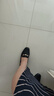 百麗通勤樂福鞋女羊皮革壓紋OL單鞋BZ520CA3 黑色 38 曬單實(shí)拍圖