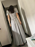 小野七天高級(jí)感氣質(zhì)灰色連衣裙女慵懶風(fēng)2025夏季新款法式顯瘦裙子 灰色無(wú)鏈條 M 曬單實(shí)拍圖