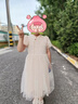 FIDQIOG品牌女童夏季新款漢服公主裙洋氣國風(fēng)網(wǎng)紅女孩夏裝連衣裙2025 米色 120 cm 曬單實(shí)拍圖