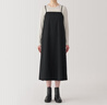 無印良品（MUJI）女式 易干 平紋 吊帶連衣裙 女裝裙子春季 長裙 美拉德 黑色 XL (165/92A) 曬單實(shí)拍圖