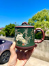 璽翰雅（ROYHOYE）宜興紫砂杯名家純手工泥繪鸚鵡女男士茶杯泡茶杯辦公茶具水杯子大 澹泊明志 480ml 曬單實(shí)拍圖